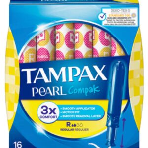 TAMPONES 100%ALGODON TAMPAX COMPAK PEARL REGULAR
