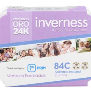 INVERNESS PENDIENTE 24K 84C SOLITARIO NATURAL 3 mm 2 UNIDADES