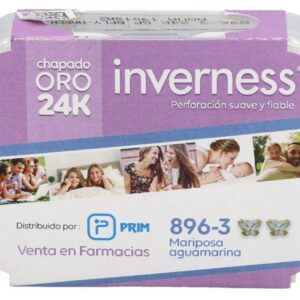 INVERNESS PENDIENTE 24K 896-3 MARIPOSA AGUAMARINA 2 UNIDADES